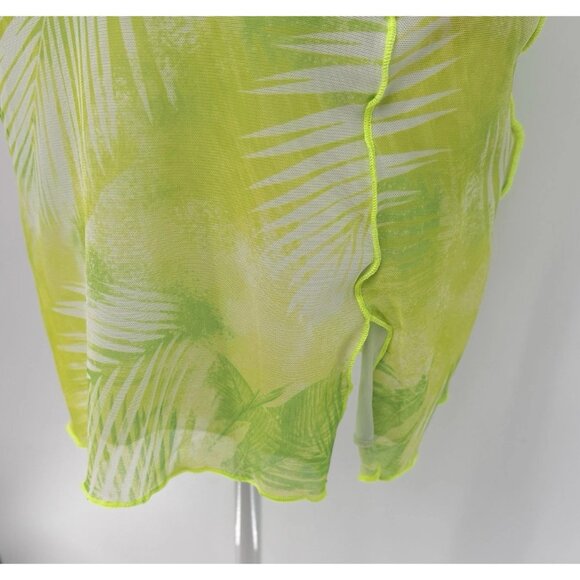 Bershka Mesh Palm Print Cami Mini‎ Dress Size M Summer Boho Festival - Picture 7 of 12